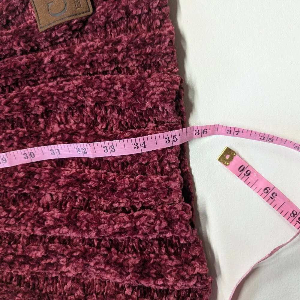 C.C Exclusives Heathered Wine Chenille Scarf